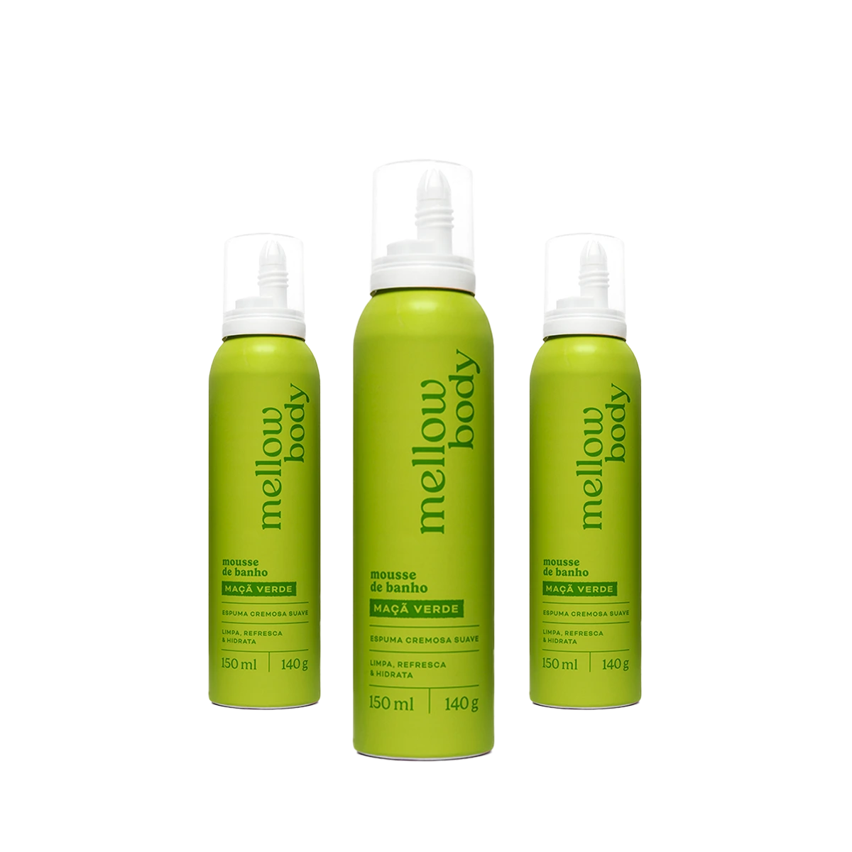 Kit Mellow Mousse Maçã Verde | Limpa e Hidrata no Banho – Mellow Body