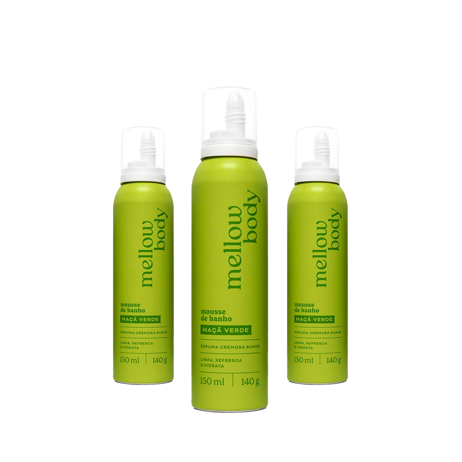 Kit Mellow Mousse Maçã Verde | Limpa e Hidrata no Banho – Mellow Body